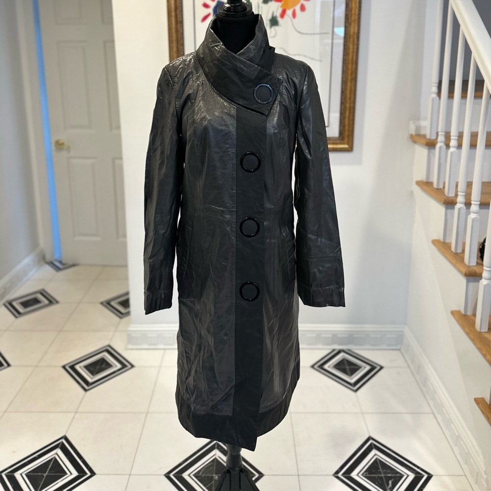 genuine lamb skin jacket
gray-black collar